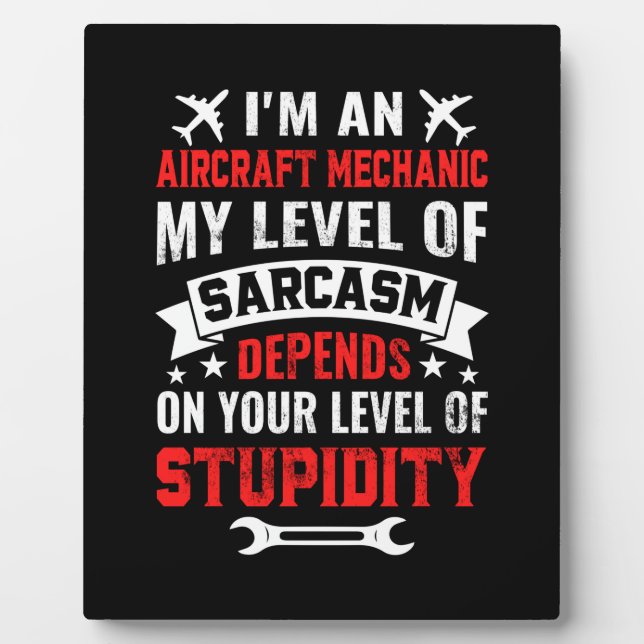 Plaque Photo Mécanicien Je suis un mécanicien d'avion (Devant)