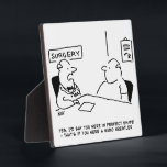 Plaque Photo Médecin et patient en surpoids Obesity Sumo Cartoo<br><div class="desc">Le docteur dit à un patient en surpoids qu'il serait en parfait état - s'il était un lutteur de sumo. Dessin du caricaturiste britannique Nigel Sutherland. Plaque Drôle.</div>