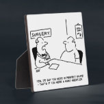 Plaque Photo Médecin et patient en surpoids Obesity Sumo Cartoo<br><div class="desc">Le docteur dit à un patient en surpoids qu'il serait en parfait état - s'il était un lutteur de sumo. Dessin du caricaturiste britannique Nigel Sutherland. Plaque Drôle.</div>