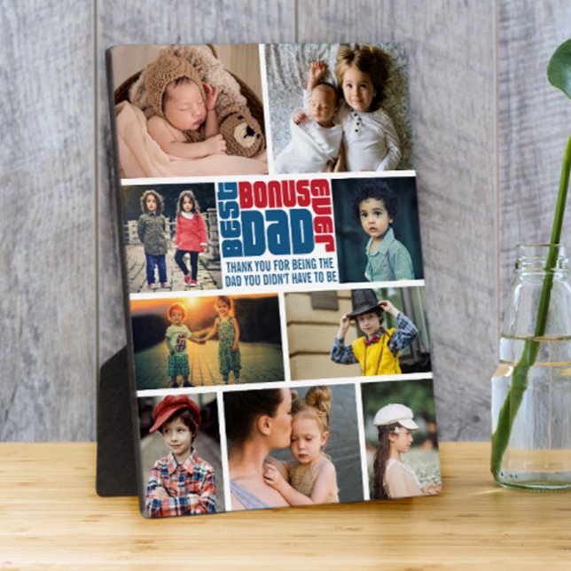 Plaque Photo Meilleur Bonus Papa Jamais Photo Collage Fête des  (Créateur téléchargé)