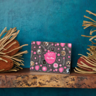 Plaque Photo Meilleur Chien Maman Cute Rose Coeur Fleur Photo C