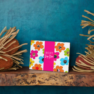 Plaque Photo Meilleur Chien Maman Jamais Colorée Fleur Photo Co