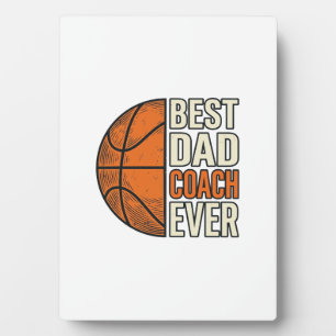 Plaque Photo Meilleur entraîneur de papa de basket-ball vintage