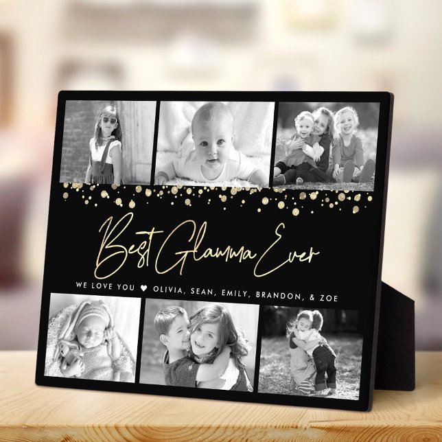Plaque Photo Meilleur Glamma Ever 6 Photo Collage Glam Gold Par (Créateur téléchargé)