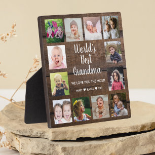 Plaque Photo Meilleur grand-mère grand-enfants 12 Photo Wood