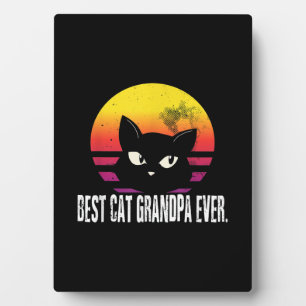 Plaque Photo Meilleur Grand-Père Cadeau Retro Chat