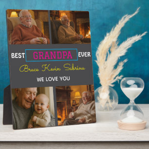 Plaque Photo Meilleur Grand-Père Collage de Photos