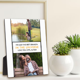 Plaque Photo Meilleur grand-père dans l'univers Personnalisé 2 