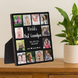 Plaque Photo Meilleur grand-père noir 12 photo Collage<br><div class="desc">Faites de votre grand-père un cadeau spécial avec cette "meilleure plaque grand-père du monde comme cadeau de fête des pères. Peut aussi le faire pour d'autres occasions comme l'anniversaire,  le jour des grands-parents,  Noël,  etc</div>