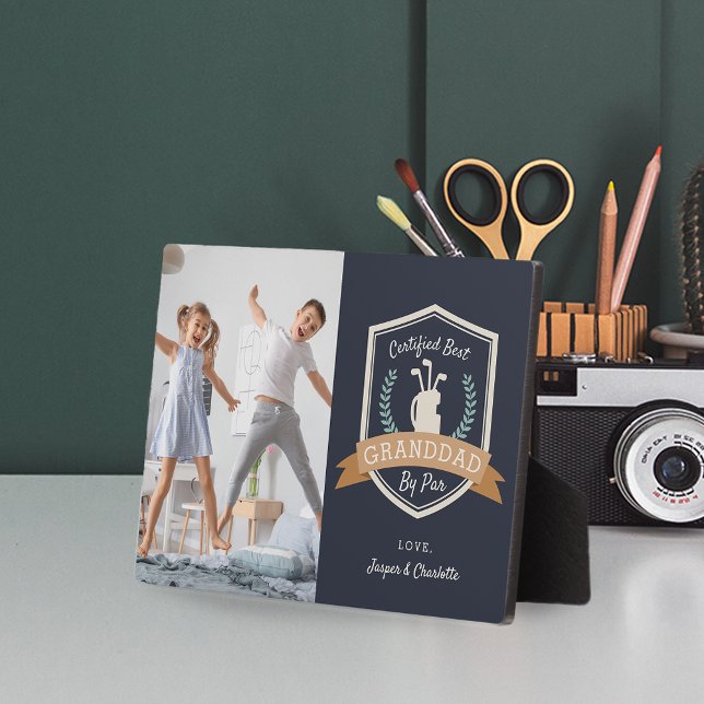 Plaque Photo Meilleur Grand-Père Par Par Par | Golf Grand-père  (Créateur téléchargé)