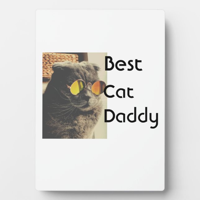 Plaque Photo Meilleur modèle de cadeau de nom de photo de chat  (Devant)