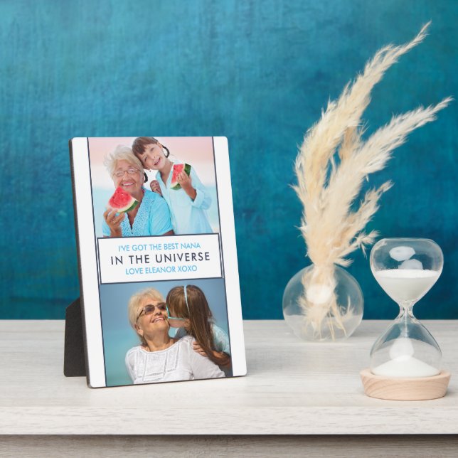 Plaque Photo Meilleur Nana dans l'univers - Deux photos personn (Côté)