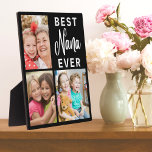 Plaque Photo Meilleur Nana Ever Grandkids 3 Image Collage Cadre<br><div class="desc">Best Nana Ever Grandkids 3 Picture Collage Frame Plaque — Un cadeau photo unique pour grand-mère à personnaliser avec 3 photos de petits-enfants. Fait un cadeau de gardien précieux pour grand-mère pour l'anniversaire,  le jour de la mère,  le jour des grands-parents,  etc</div>