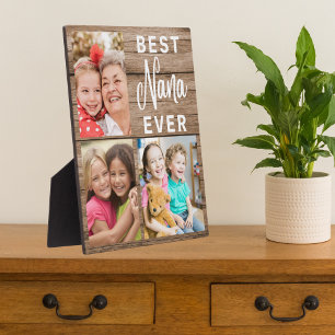 Plaque Photo Meilleur Nana Ever Grandkids 3 Photo Collage Bois