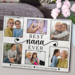 Plaque Photo Meilleur Nana Jamais Coeur Photo Collage Garde<br><div class="desc">Créez votre propre écran photo avec 6 photos de votre famille sur un arrière - plan en bois lavé blanc. Notre Best Nana Ever Heart Photo Collage Keepsaké Plaque est chic, élégant et un souvenir chaleureux qui présente l'amour au sein de votre famille. Élégante, moderne et personnalisable plaque de collage...</div>