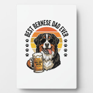 Plaque Photo Meilleur Papa Bernois Vintage T-Shirt Bière Chien