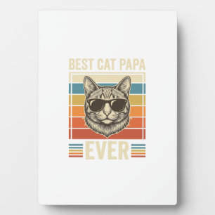 Plaque Photo Meilleur Papa Chat du Monde Design de T-Shirt Vint