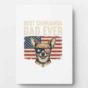 Plaque Photo Meilleur papa Chihuahua de tous les temps Vintage