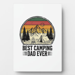 Plaque Photo Meilleur Papa de Camping Vintage Design de Chemise