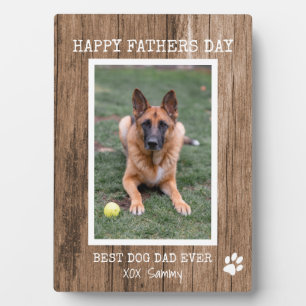 Plaque Photo Meilleur Papa de Chien de toujours Rustique Photo