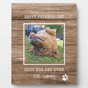 Plaque Photo Meilleur Papa de Chien Rustique Photo Fête des Pèr