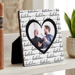 Plaque Photo Meilleur Papa de Tous les Temps Script Photo Noir