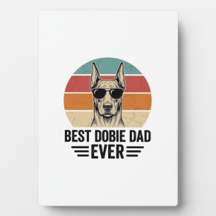 Plaque Photo Meilleur papa Dobie vintage Doberman T-shirt_1