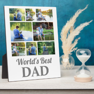 Plaque Photo Meilleur Papa du Monde 8 Collage Photo Fête des Pè