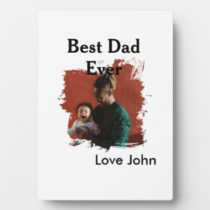 Plaque Photo Meilleur papa du monde cadeau photo nom simple