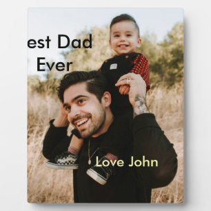 Plaque Photo Meilleur papa du monde cadeau photo nom simple pou