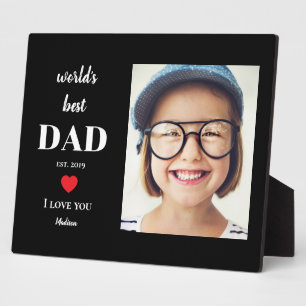 Plaque Photo Meilleur Papa du Monde Je T'Aime Enfants Photo Per
