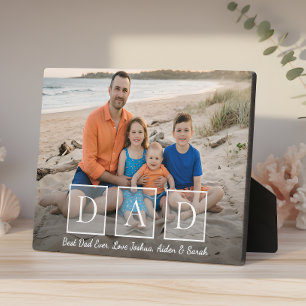 Plaque Photo Meilleur Papa du Monde Noms des Enfants Photo