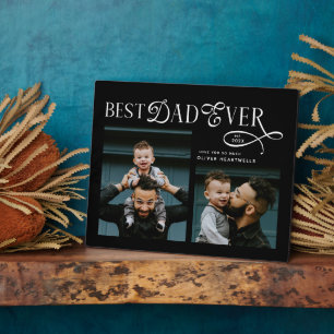 Plaque Photo Meilleur Papa Ever 2 Photos Cadeaux Modernes pour
