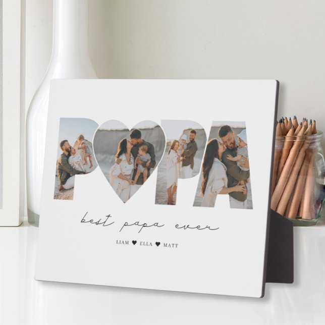 Plaque Photo Meilleur Papa Ever 4 Photo Collage pour papa ou gr (Créateur téléchargé)