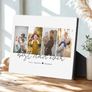 Plaque Photo Meilleur papa Ever 4 Photos Collage Personnalisé