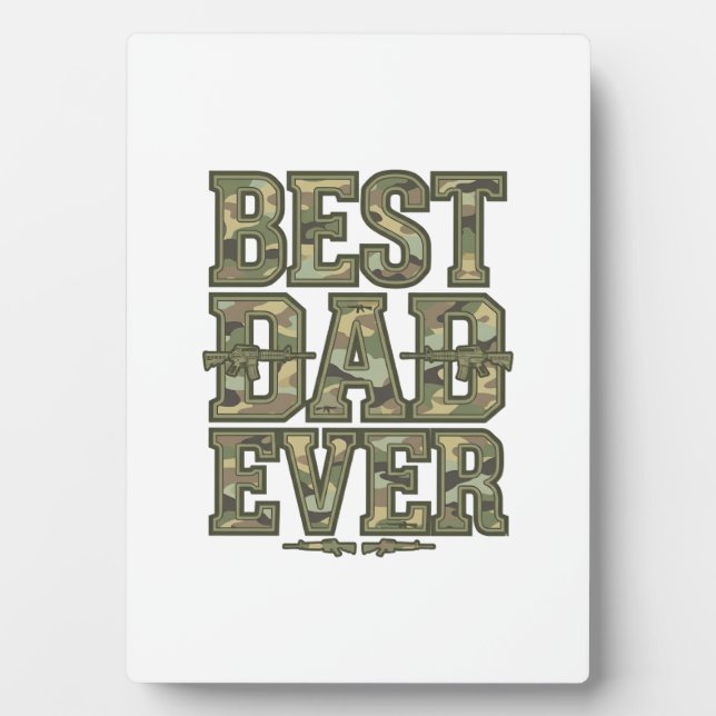 Plaque Photo Meilleur Papa Ever Camo Design de gravure vintage_ (Devant)