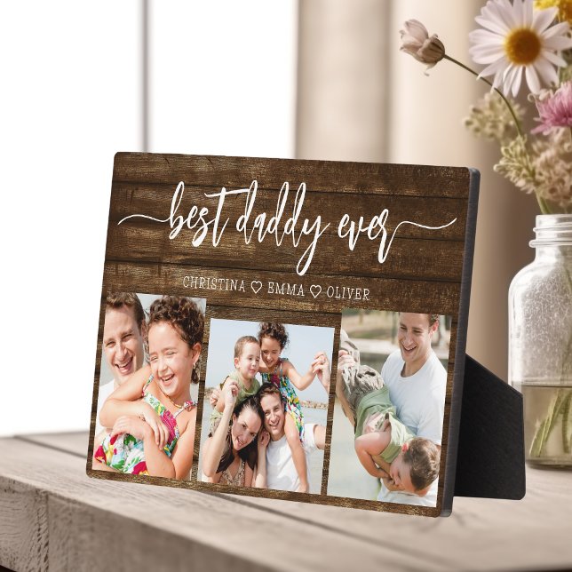 Plaque Photo Meilleur papa Ever Fête des pères en bois Photo Co (Créateur téléchargé)