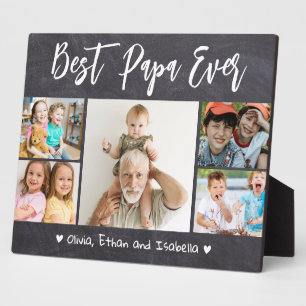 Plaque Photo Meilleur Papa Ever Grandkids 5 Photo Chalkboard