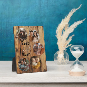 Plaque Photo meilleur papa jamais arrière - plan en bois vintag