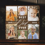 Plaque Photo Meilleur Papa Jamais - Fête des pères en bois - Co<br><div class="desc">Célébrez votre père avec la Fête des pères "Best Dad Ever" Photo Collage Plaque, un hommage sincère à l'homme qui signifie le monde pour vous. Cette plaque magnifiquement conçue présente un collage photo de haute qualité et personnalisable, vous permettant de présenter des souvenirs et des moments spéciaux. Le collage est...</div>