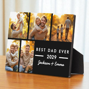 Plaque Photo Meilleur papa Jamais Fête des pères noire Collage 