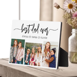 Plaque Photo Meilleur papa jamais - Fête des pères photo Collag