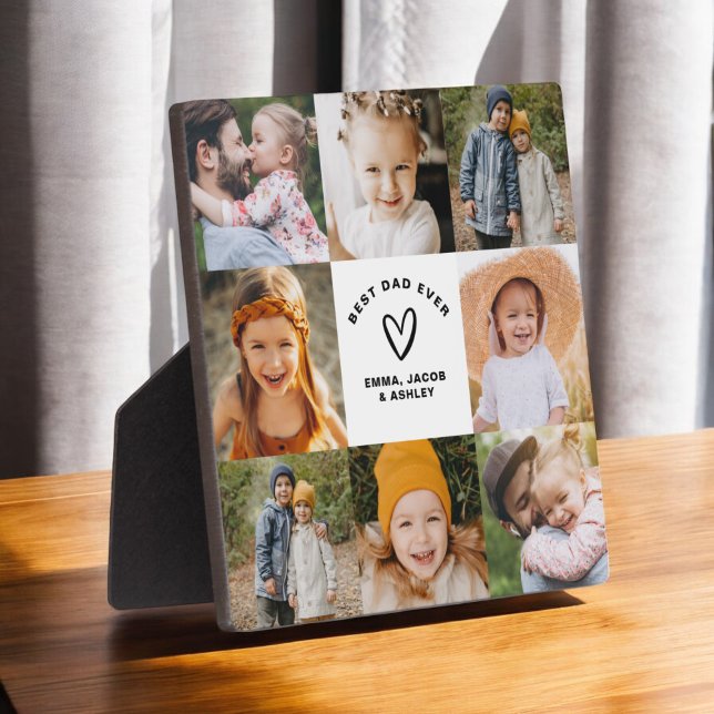 Plaque Photo Meilleur papa Jamais Fête des pères Photo Collage (Créateur téléchargé)