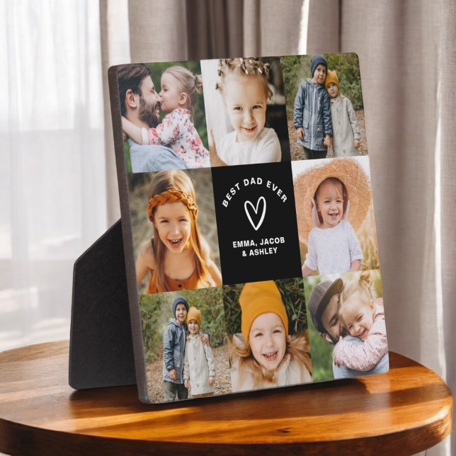 Plaque Photo Meilleur papa Jamais Fête des pères Photo Collage (Créateur téléchargé)