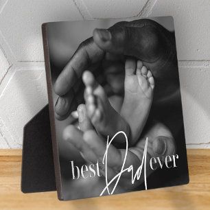 Plaque Photo Meilleur Papa Jamais Moderne Classique Simple Phot