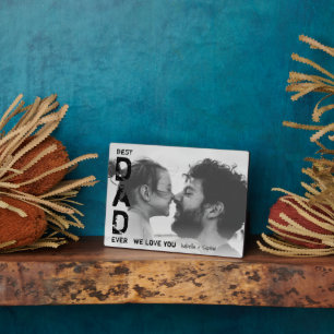 Plaque Photo Meilleur papa jamais Nom personnalisé Photo Cool F