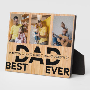 Plaque Photo Meilleur papa Jamais Personnalisé Famille 3 Photo