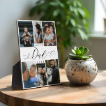 Plaque Photo Meilleur papa Jamais Script Fête des pères 6 Photo<br><div class="desc">Envoyez à votre père un beau cadeau de Fête des pères personnalisé qu'il chérira pour toujours. Collage photo de famille de Fêtes des pères personnalisées spéciales pour afficher vos photos et souvenirs de famille spéciaux. Notre design comprend un design simple de 6 photos collage grille avec "Best Dad Ever" conçu...</div>