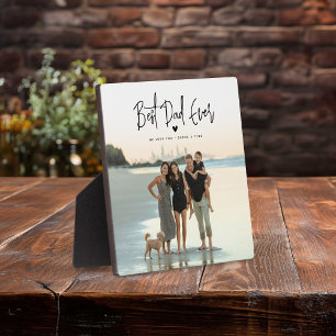 Plaque Photo Meilleur papa jamais Script photo