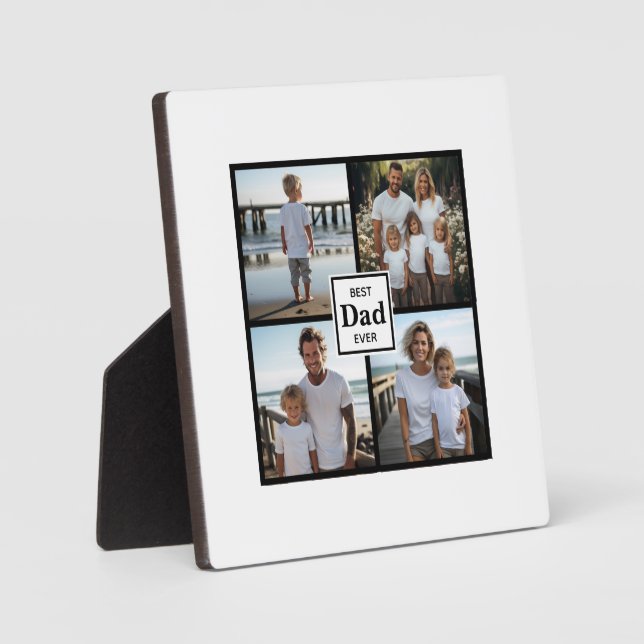 Plaque Photo Meilleur papa photo personnalisée (Recto)
